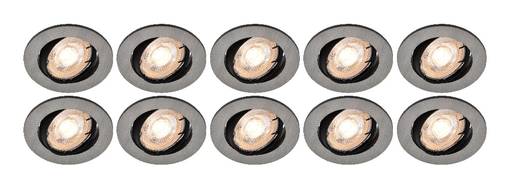 Set 10 Spoturi Crom Led 8.5Cm
