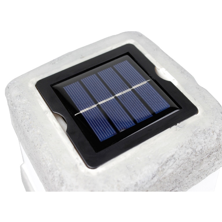 Lampa solara LED, patrata, rasina poliuretanica, gri, 1 bucata, 0.11 W