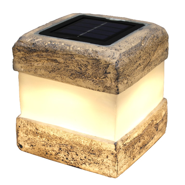 Lampa solara LED, patrata, rasina poliuretanica, gri, 1 bucata, 0.11 W