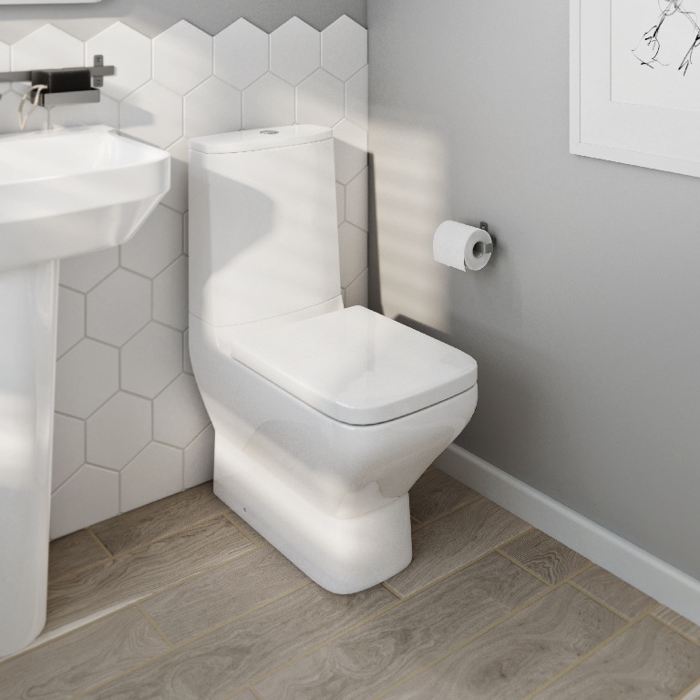 Set vas WC GOODHOME Teesta, ceramica, 36 x 65.5 x 83.5 cm, rezervor 3/6 l, capac SoftClose, alb