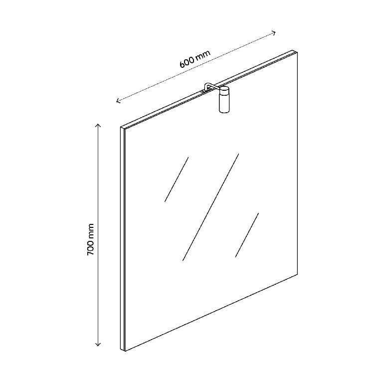 Oglinda baie, cu LED  Aruna