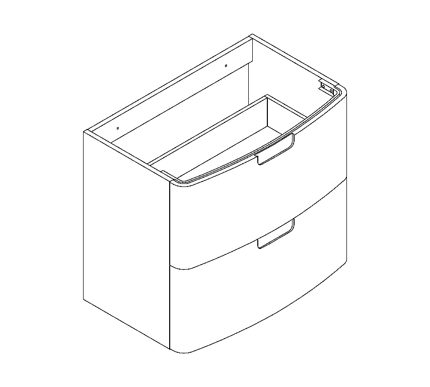 Masca pentru lavoar GOODHOME Himalia, 70 x 60 x 45 cm, PAL si MDF, gri mat