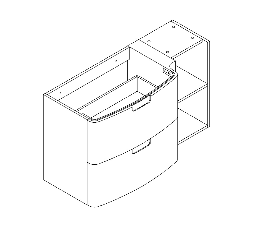 Baza pentru lavoar, suspendata, Gri, 105 x 60 cm  GoodHome Himalia
