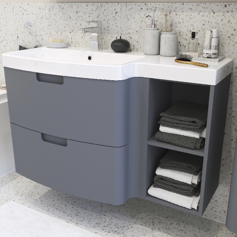 Baza pentru lavoar, suspendata, Gri, 105 x 60 cm  GoodHome Himalia