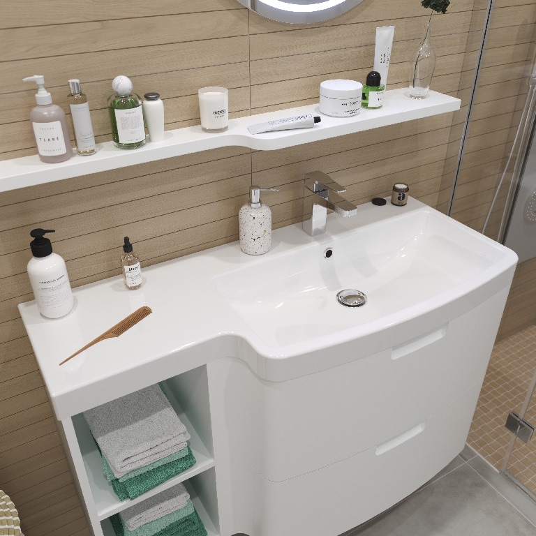 Raft baie GOODHOME Himalia, 105 cm, alb