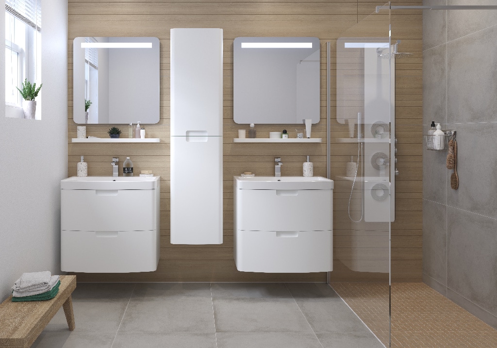 Coloana baie GOODHOME Himalia, 40 x 36 x 160 cm, alb
