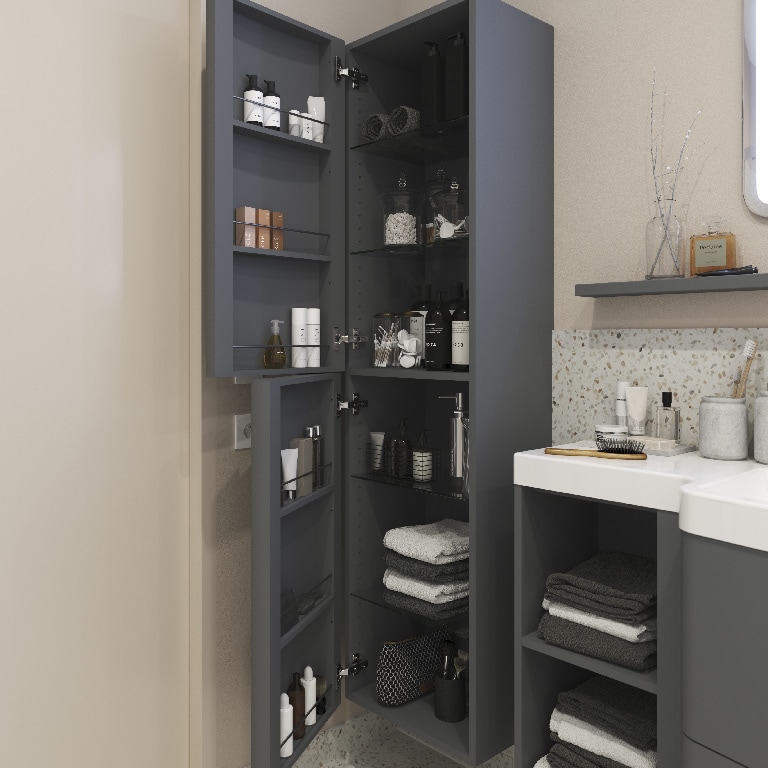 Coloana baie GOODHOME Himalia, 40 x 36 x 160 cm, gri