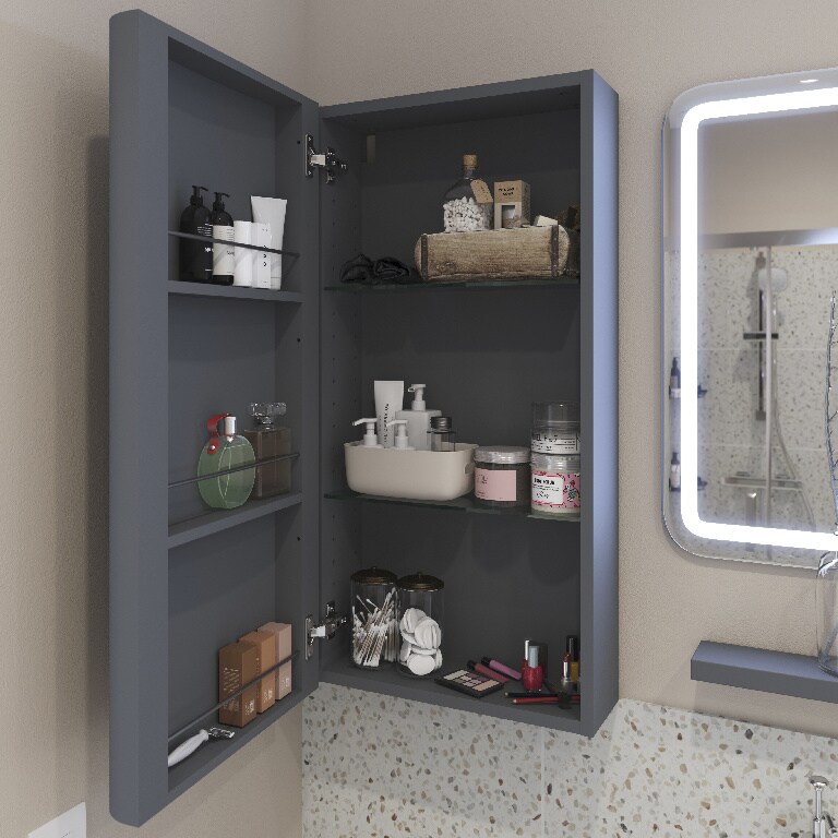 Dulap suspendat GOODHOME Himalaia, 20x80cm, gri