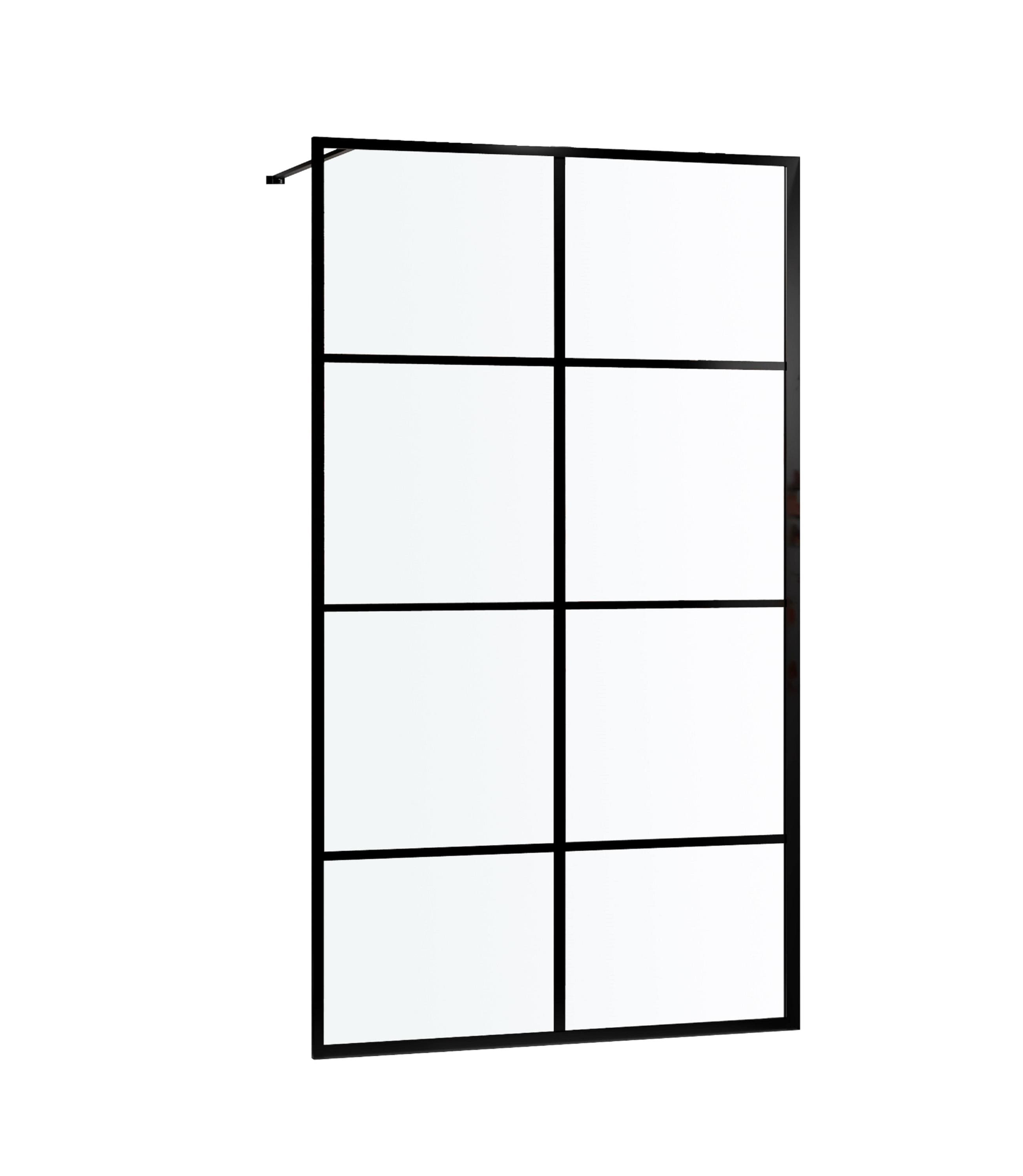 Paravan de dus, walk in, negru, 100 x 195 cm