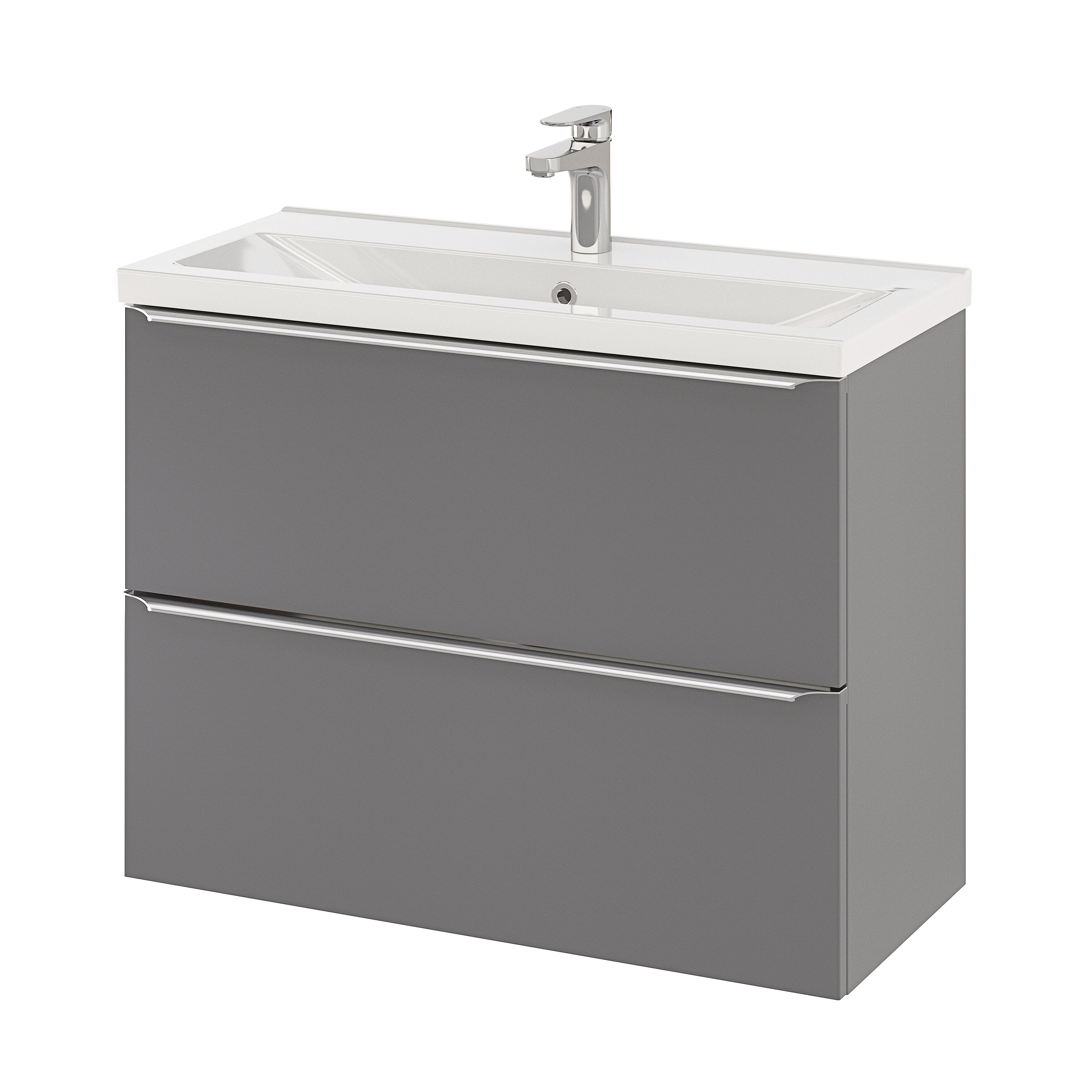 Baza pentru lavoar, suspendata, Gri, 80 x 60 cm GoodHome Imandra