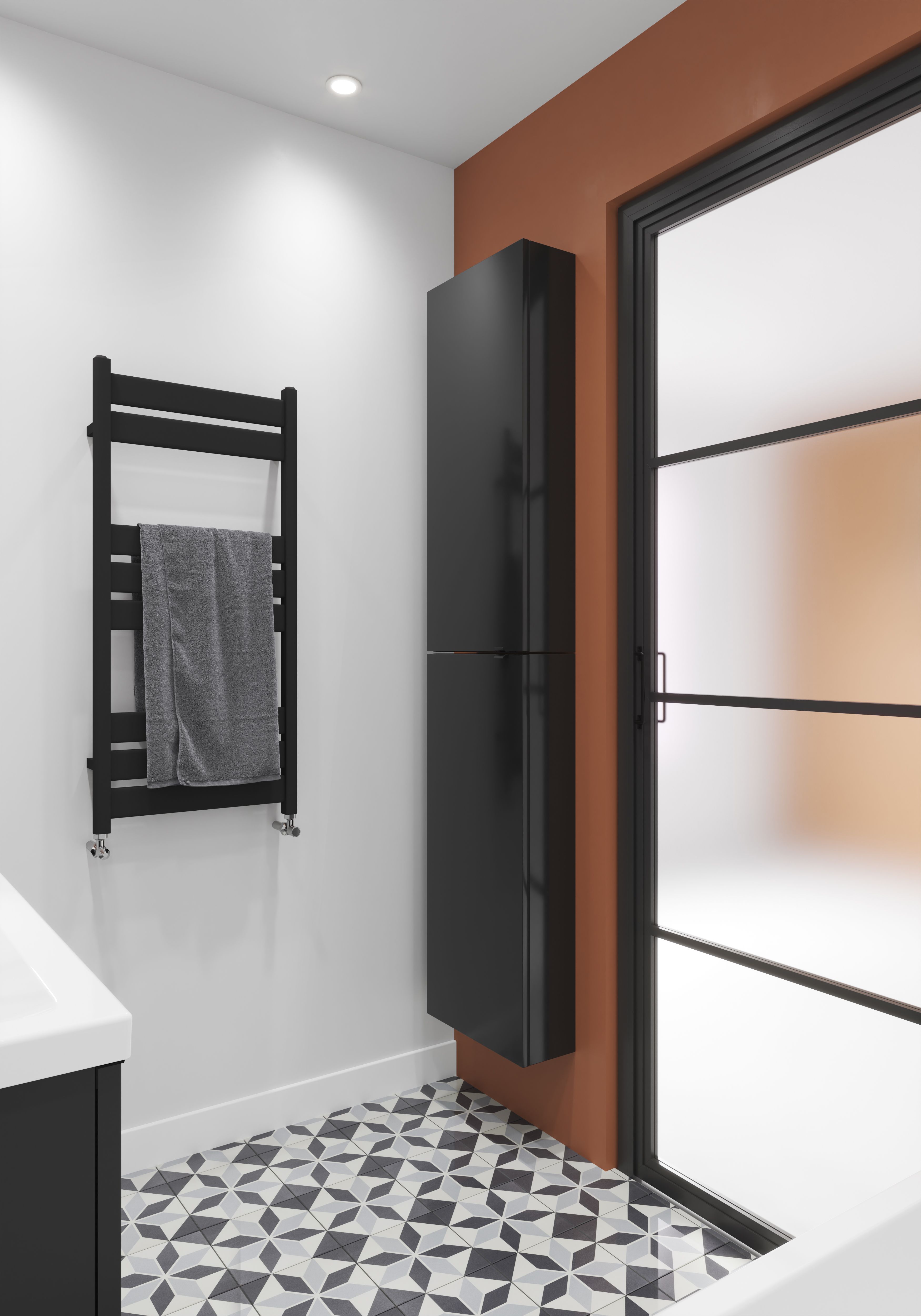 Dulap baie suspendat, negru, 40 x 90 x 15 cm  GoodHome Imandra