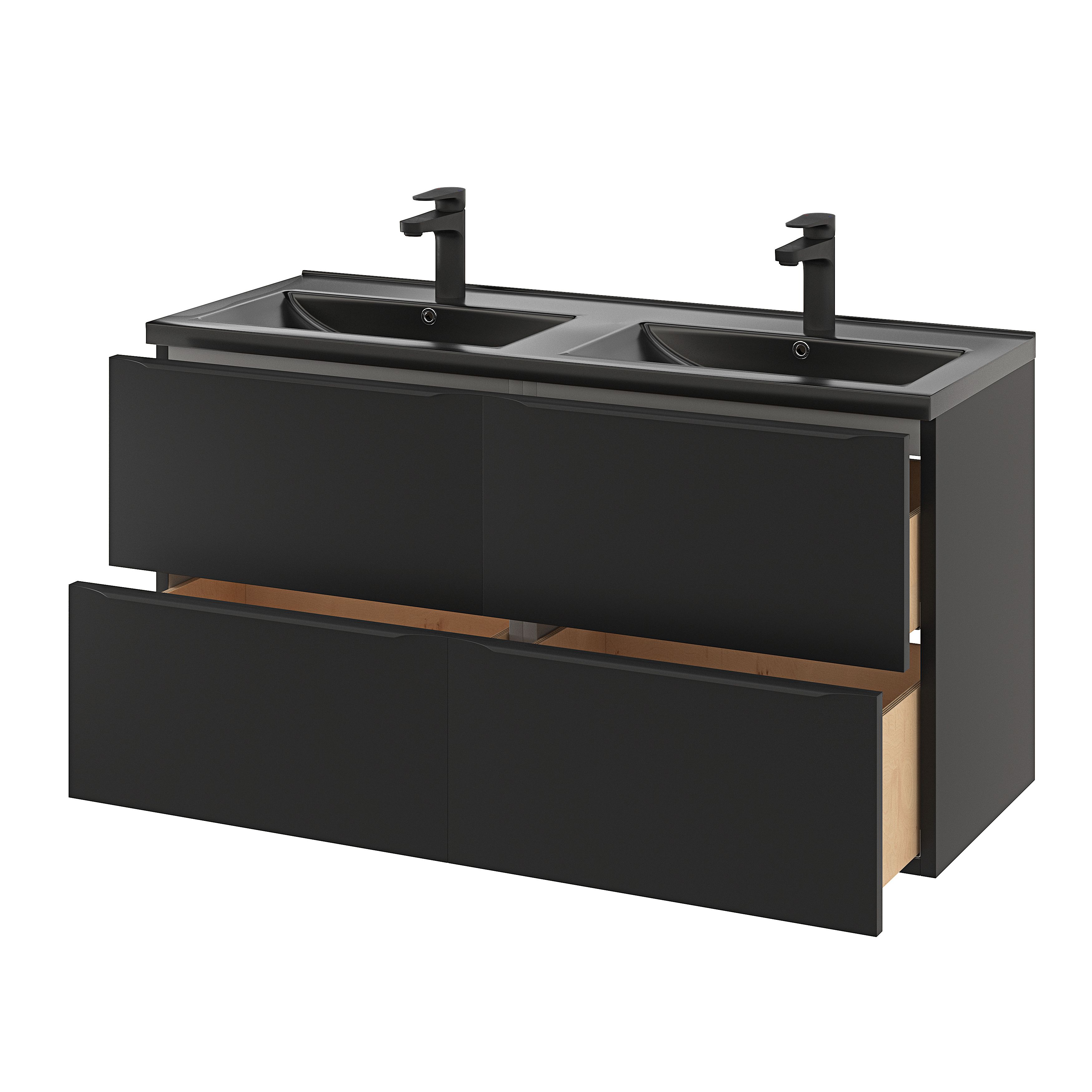 Baza pentru lavoar, suspendata, Negru, 120 x 60 cm  GoodHome Imandra