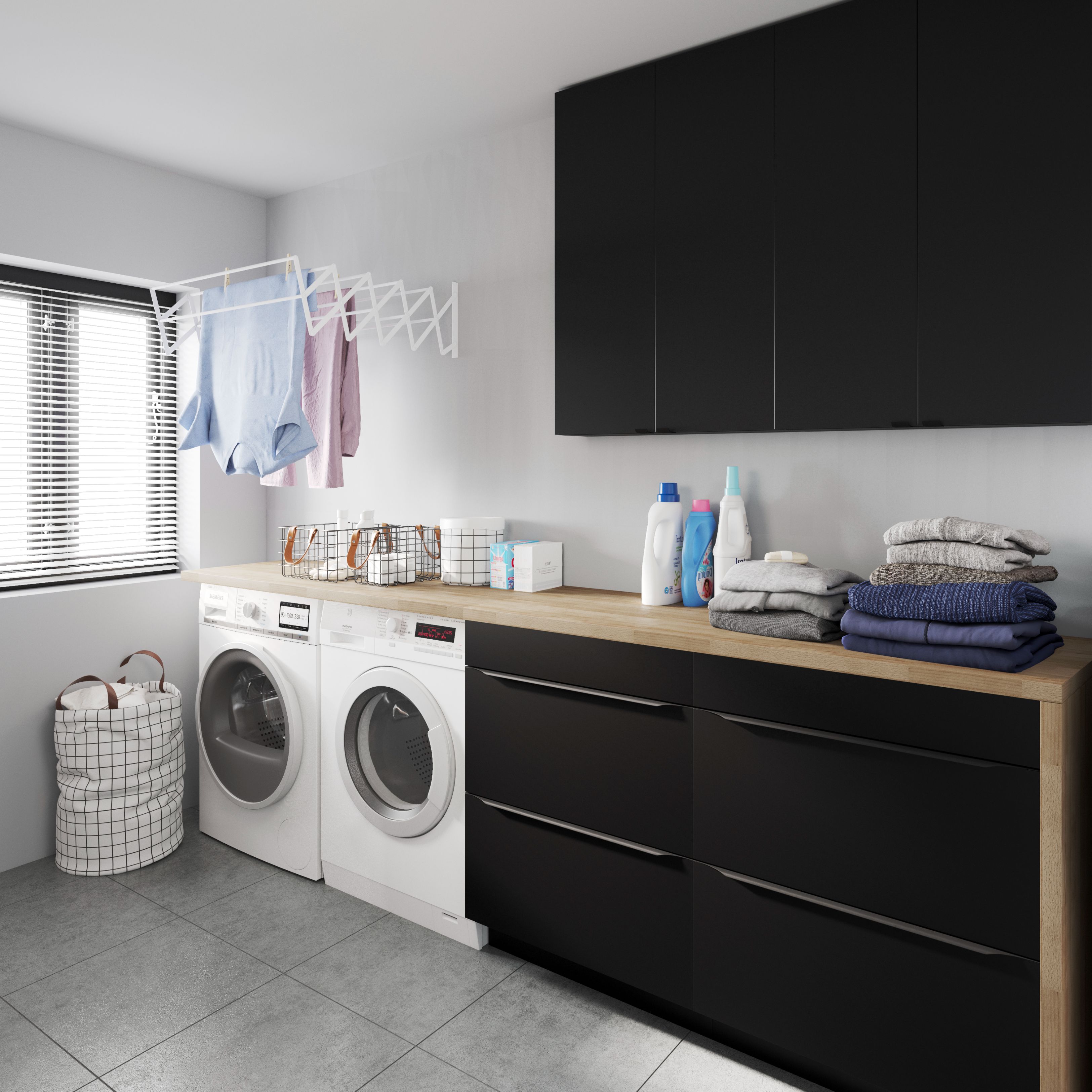 Baza pentru lavoar, cu picioare, Negru, 60 x 82 cm  GoodHome Imandra