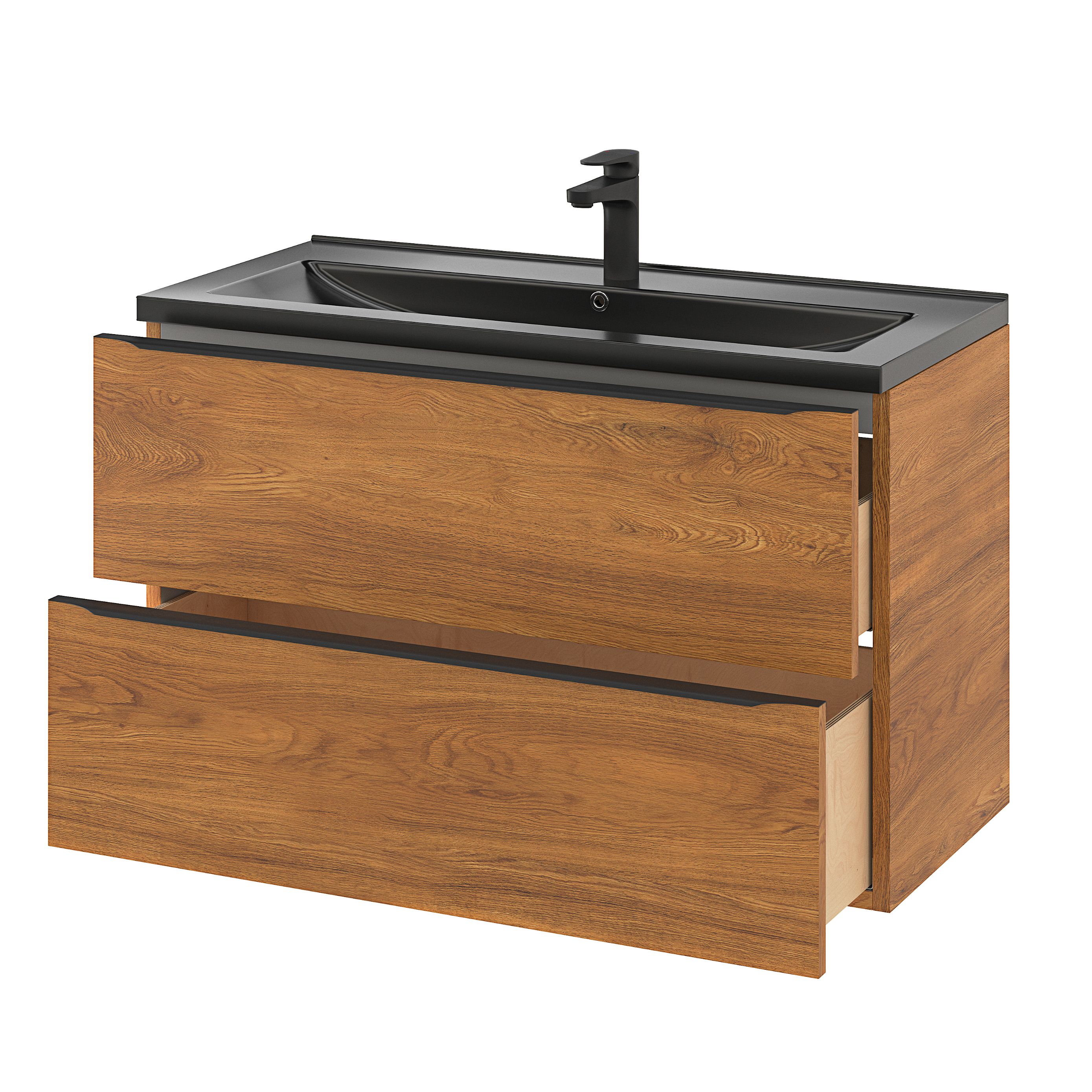 Baza pentru lavoar, suspendata, Nuc, 100 x 60 cm GoodHome Imandra