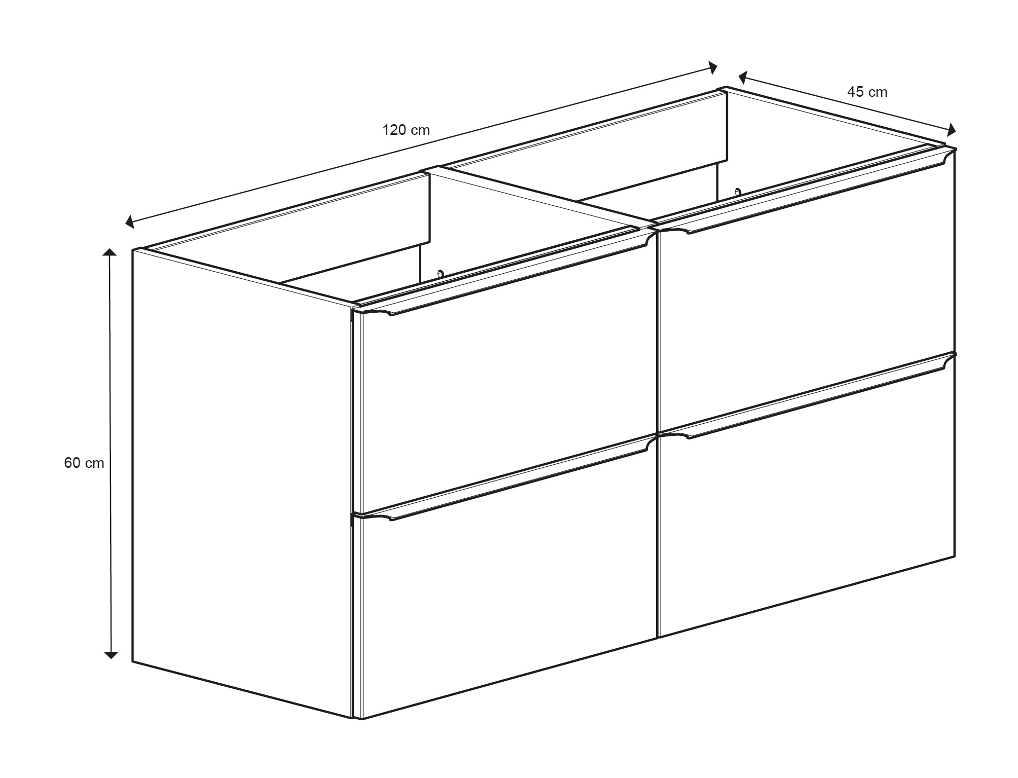 Baza pentru lavoar, suspendata, Nuc, 120 x 60 cm GoodHome Imandra