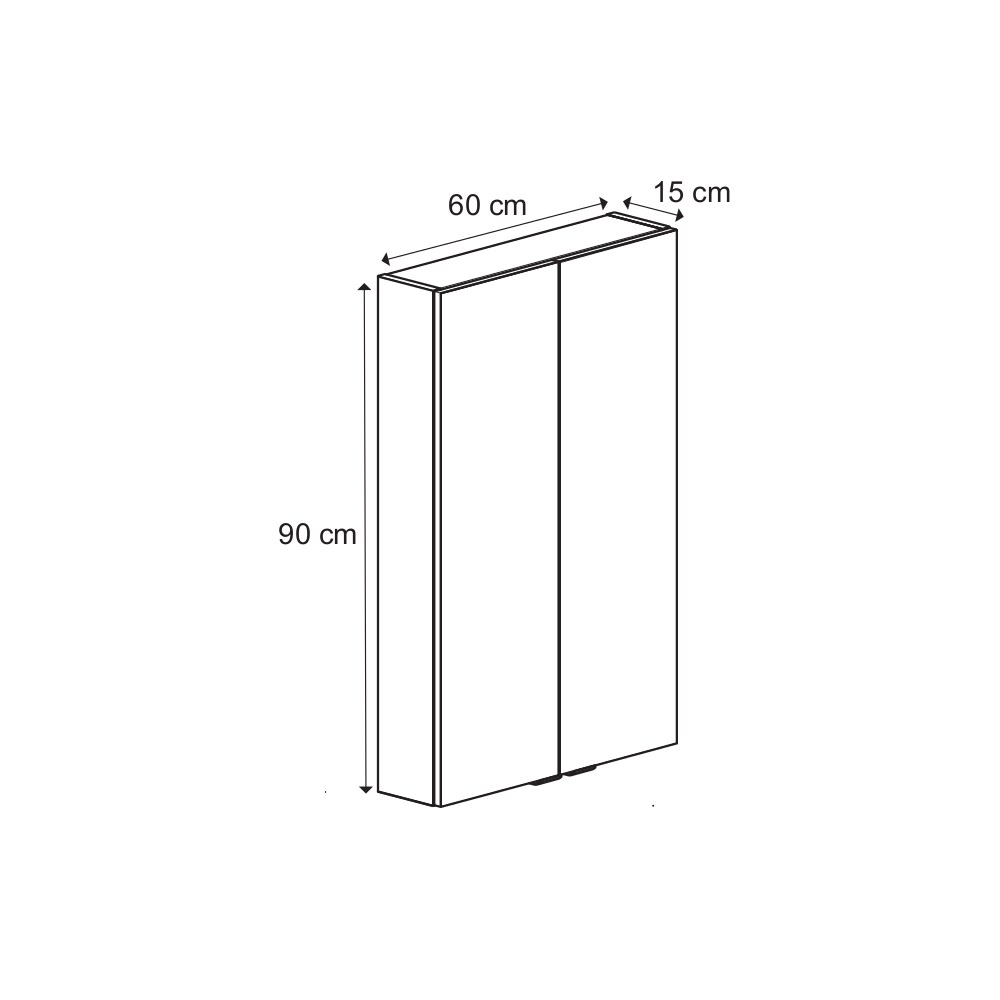 Dulap suspendat baie, 60 x 90 x 15 cm, albastru  GoodHome Imandra