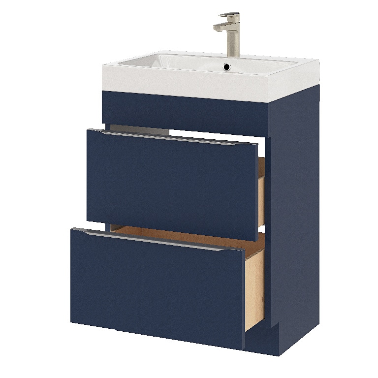 Lavoar baie GOODHOME Duala, rasina, 60 x 45 cm, alb mat