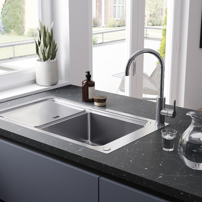 Baterie bucatarie GoodHome Zanthe, dus extractibil, alama, crom