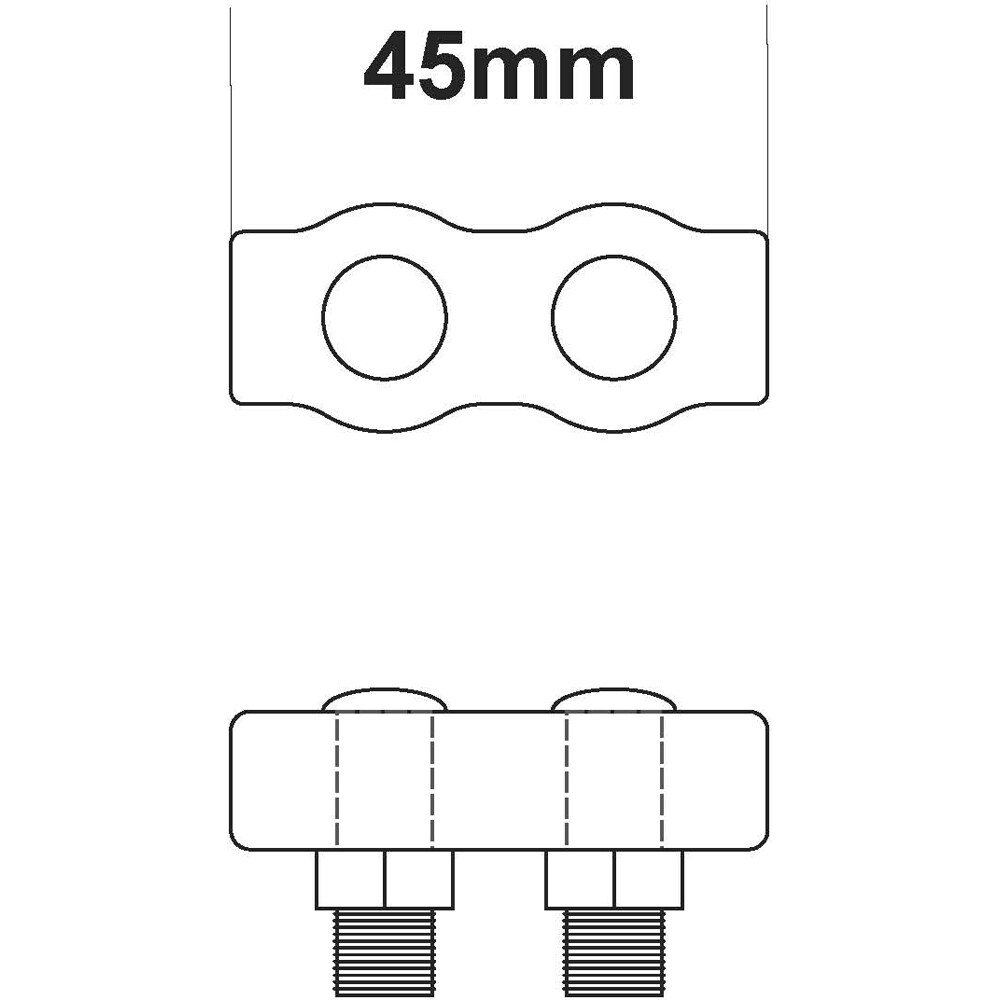 Clema dubla cabluri DIALL, 4mm, otel, 2 bucati