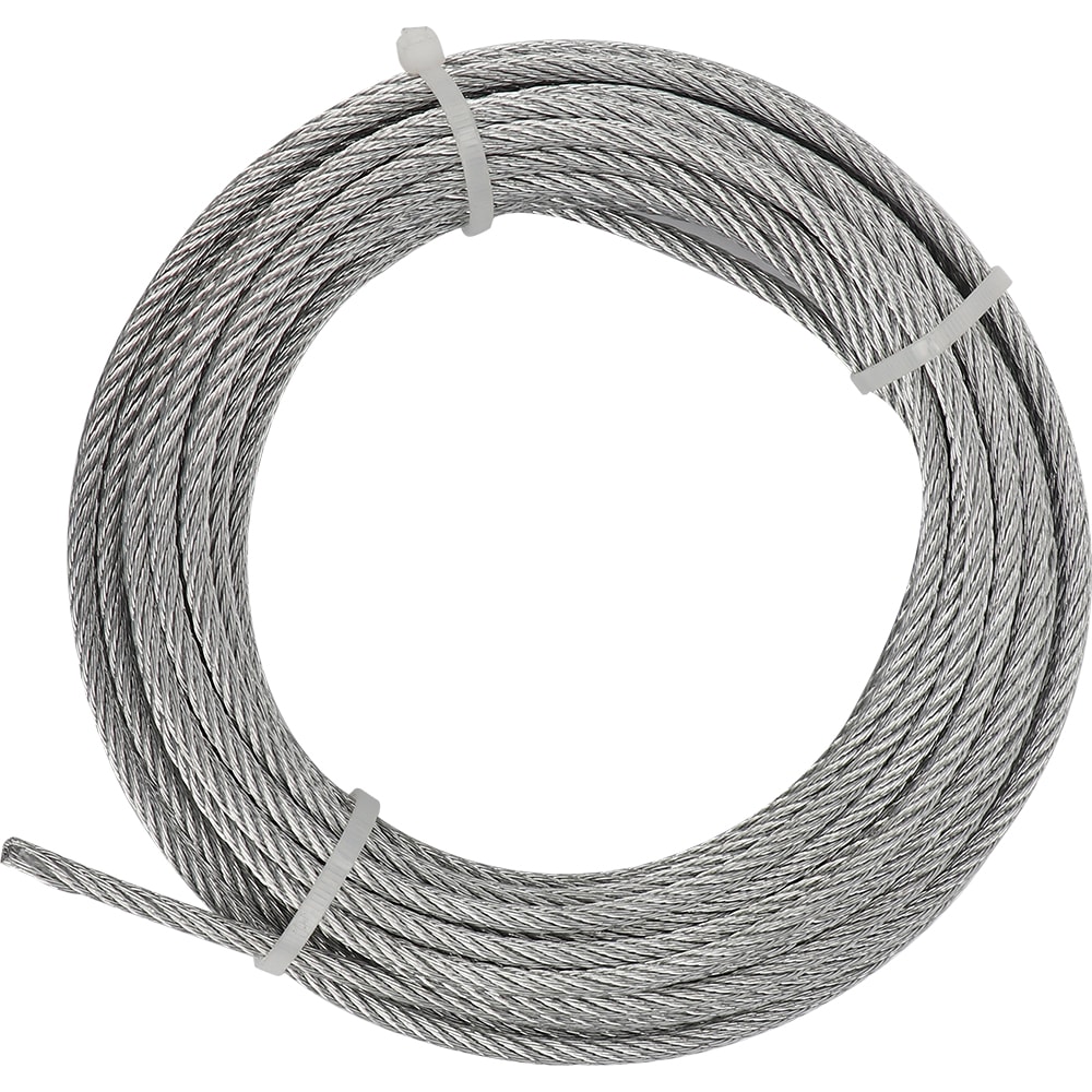 Cablu otel galvanizat DIALL, 4 mm x 20 m, 6x7, argintiu
