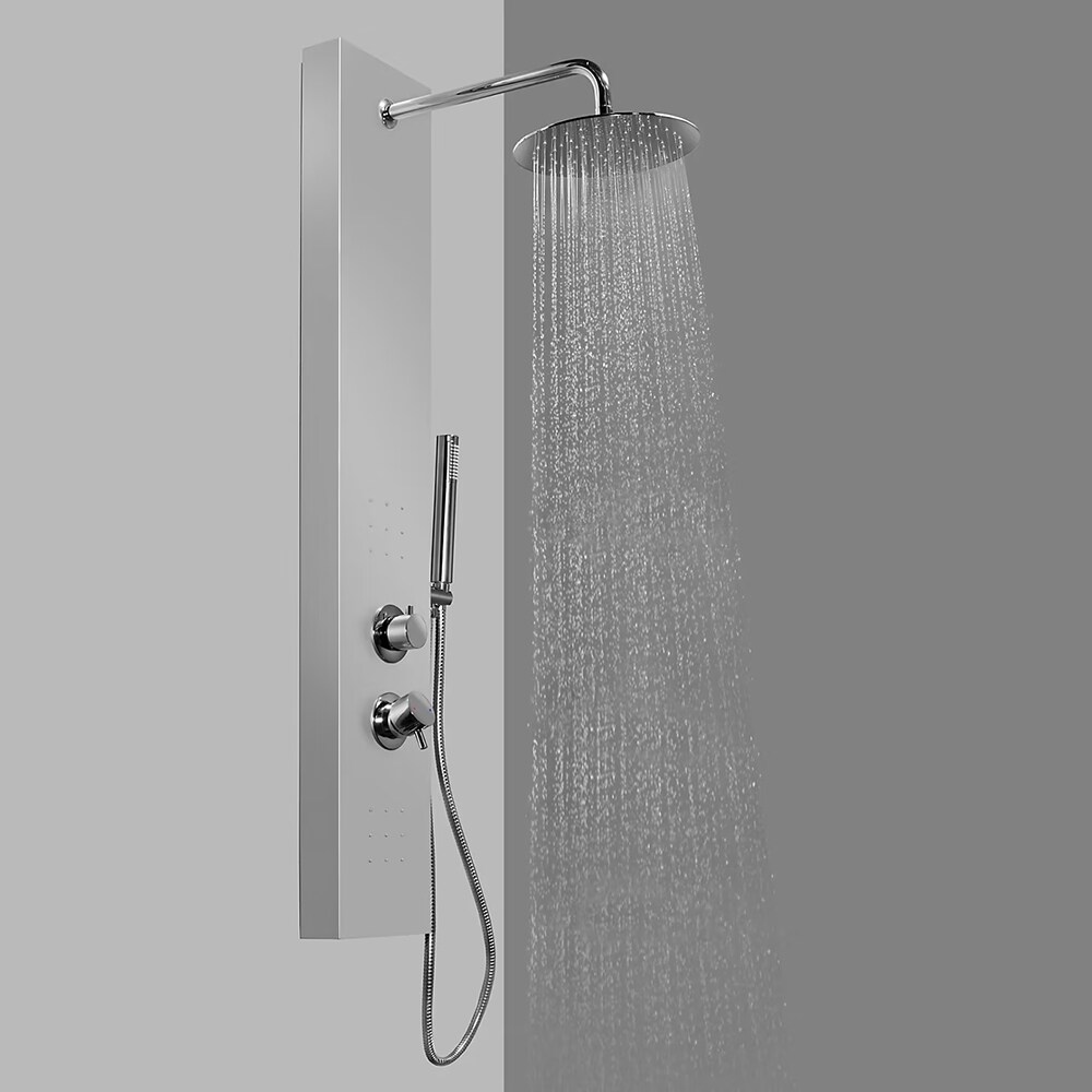 Panel dus GOODHOME Tanvia, hidromasaj, baterie monocomanda, 120 cm, gri