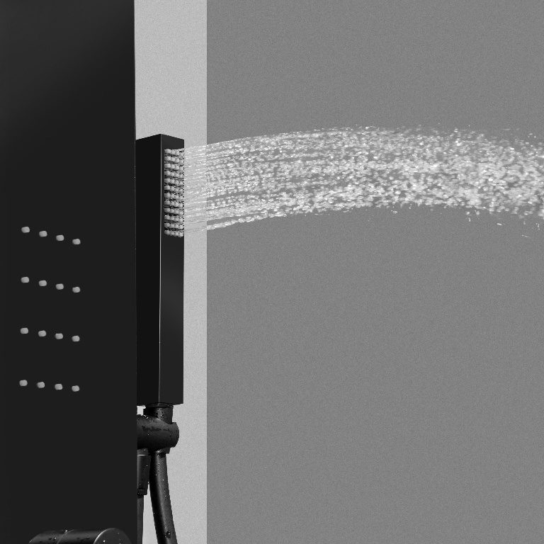 Panel de dus GOODHOME Abala, termostat, hidromasaj, 140 cm, negru