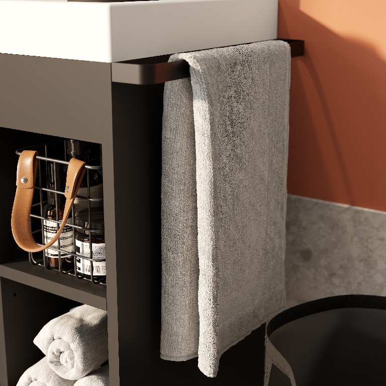 Baza pentru lavoar, suspendata, Negru, 85 x 82 cm  GoodHome MAZA