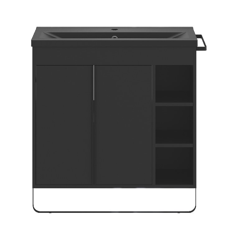 Baza pentru lavoar, suspendata, Negru, 85 x 82 cm  GoodHome MAZA