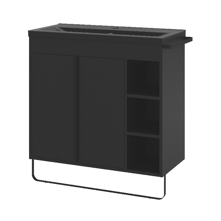 Baza pentru lavoar, suspendata, Negru, 85 x 82 cm  GoodHome MAZA