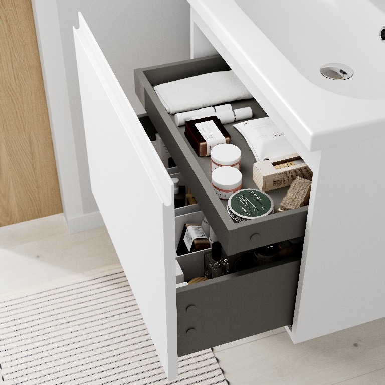 Baza pentru lavoar, suspendata, Alb, 60 x 48 cm  GoodHome LEVANNA