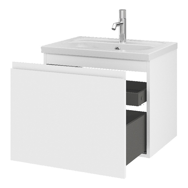 Baza pentru lavoar, suspendata, Alb, 60 x 48 cm  GoodHome LEVANNA