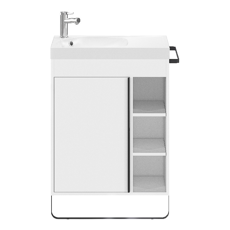 Lavoar baie GOODHOME Maza, rasina, 60.4 x 36.2 cm, alb