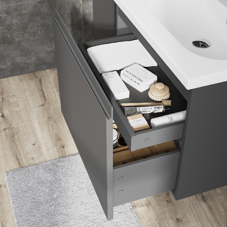 Baza pentru lavoar, suspendata, Gri, 60 x 48 cm  GoodHome LEVANNA