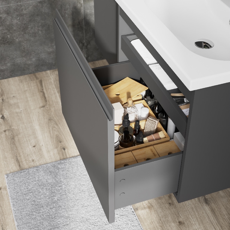 Baza pentru lavoar, suspendata, Gri, 60 x 48 cm  GoodHome LEVANNA