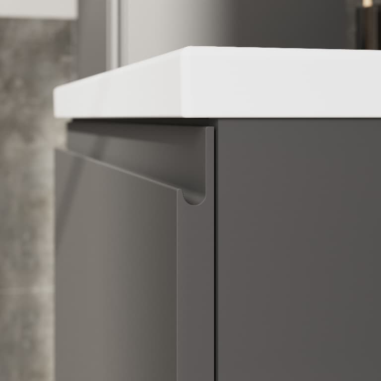 Baza pentru lavoar, suspendata, Gri, 60 x 48 cm  GoodHome LEVANNA