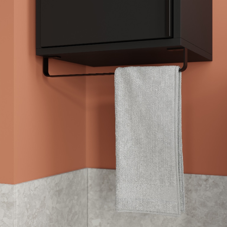 Coloana baie suspendata GOODHOME Maza, 30 x 115 x 36 cm, negru