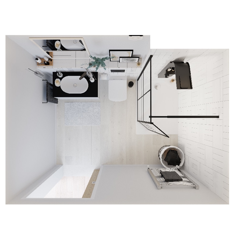 Baza pentru lavoar, suspendata, Alb, 80 x 48 cm GoodHome LEVANNA