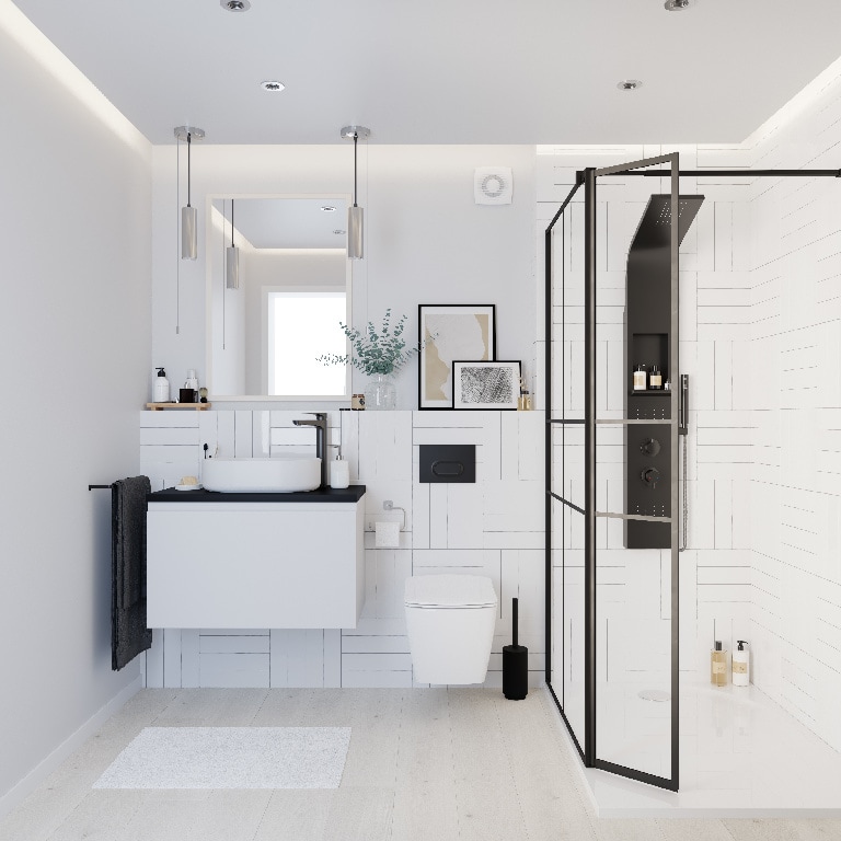 Baza pentru lavoar, suspendata, Alb, 80 x 48 cm GoodHome LEVANNA