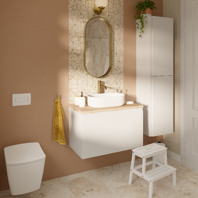 Baza pentru lavoar, suspendata, Alb, 80 x 48 cm GoodHome LEVANNA