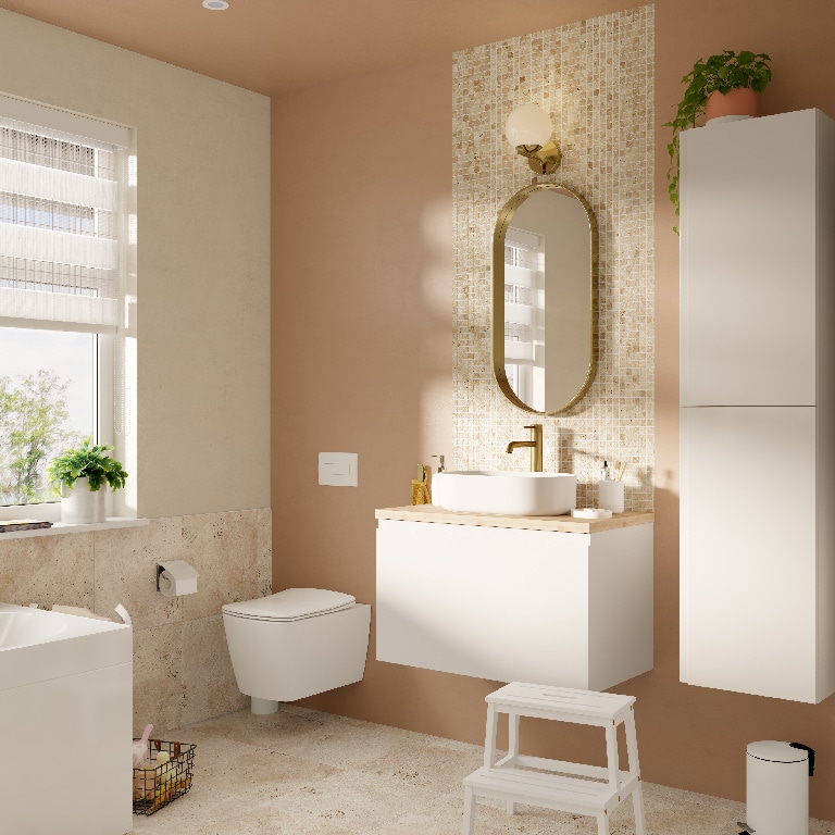 Baza pentru lavoar, suspendata, Alb, 80 x 48 cm GoodHome LEVANNA