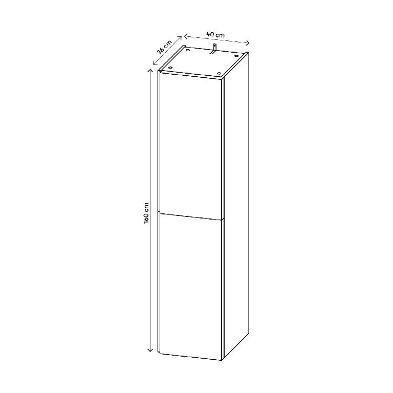 Dulap coloana baie suspendata GOODHOME Levanna, 40 x 160 x 36 cm, suspendat, PAL si polipropilena, alb