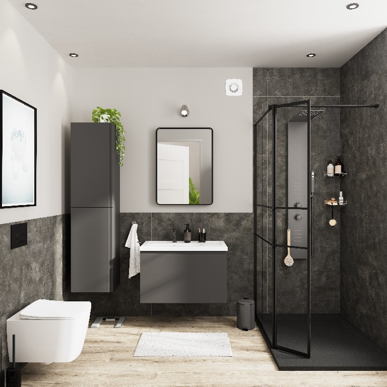 Baza pentru lavoar, suspendata, Gri, 80 x 48 cm  GoodHome LEVANNA