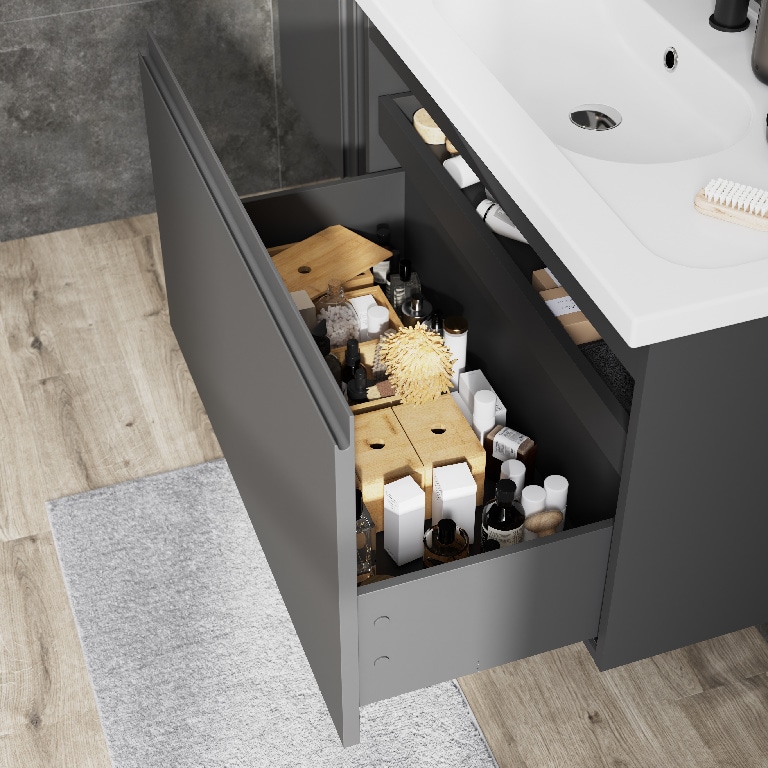 Baza pentru lavoar, suspendata, Gri, 80 x 48 cm  GoodHome LEVANNA