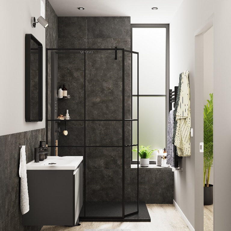 Baza pentru lavoar, suspendata, Gri, 80 x 48 cm  GoodHome LEVANNA