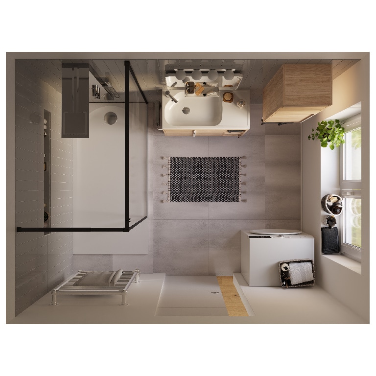 Baza pentru lavoar, suspendata, Natur, 85 x 82 cm  GoodHome MAZA