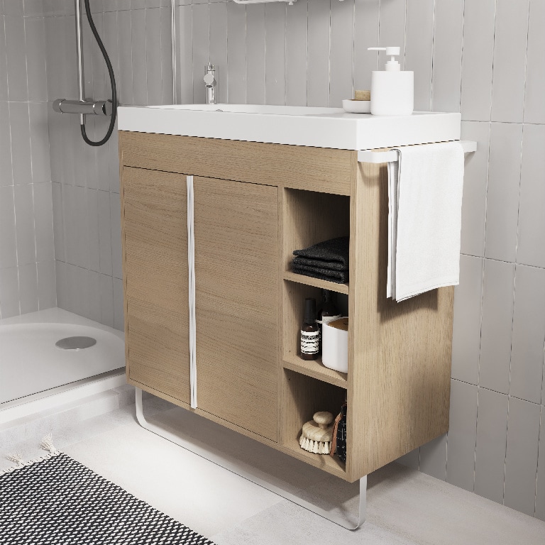 Baza pentru lavoar, suspendata, Natur, 85 x 82 cm  GoodHome MAZA