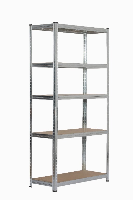 Raft metalic, argintiu, 5 rafturi, MDF si otel, 180 x 90 cm