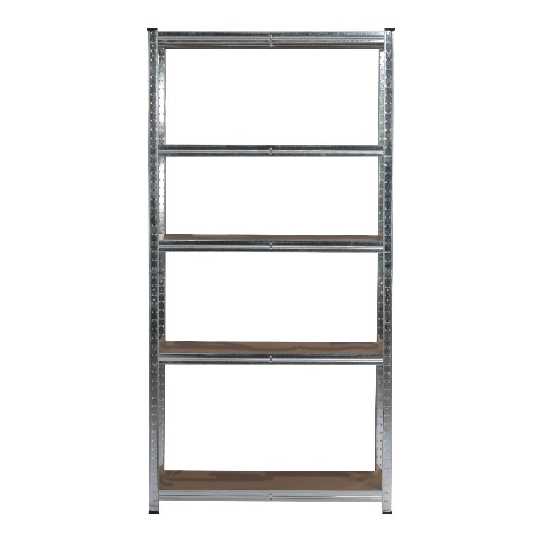 Raft metalic, argintiu, 5 rafturi, MDF si otel, 180 x 90 cm
