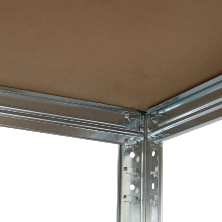 Raft metalic, argintiu, 5 rafturi, MDF si otel, 180 x 90 cm