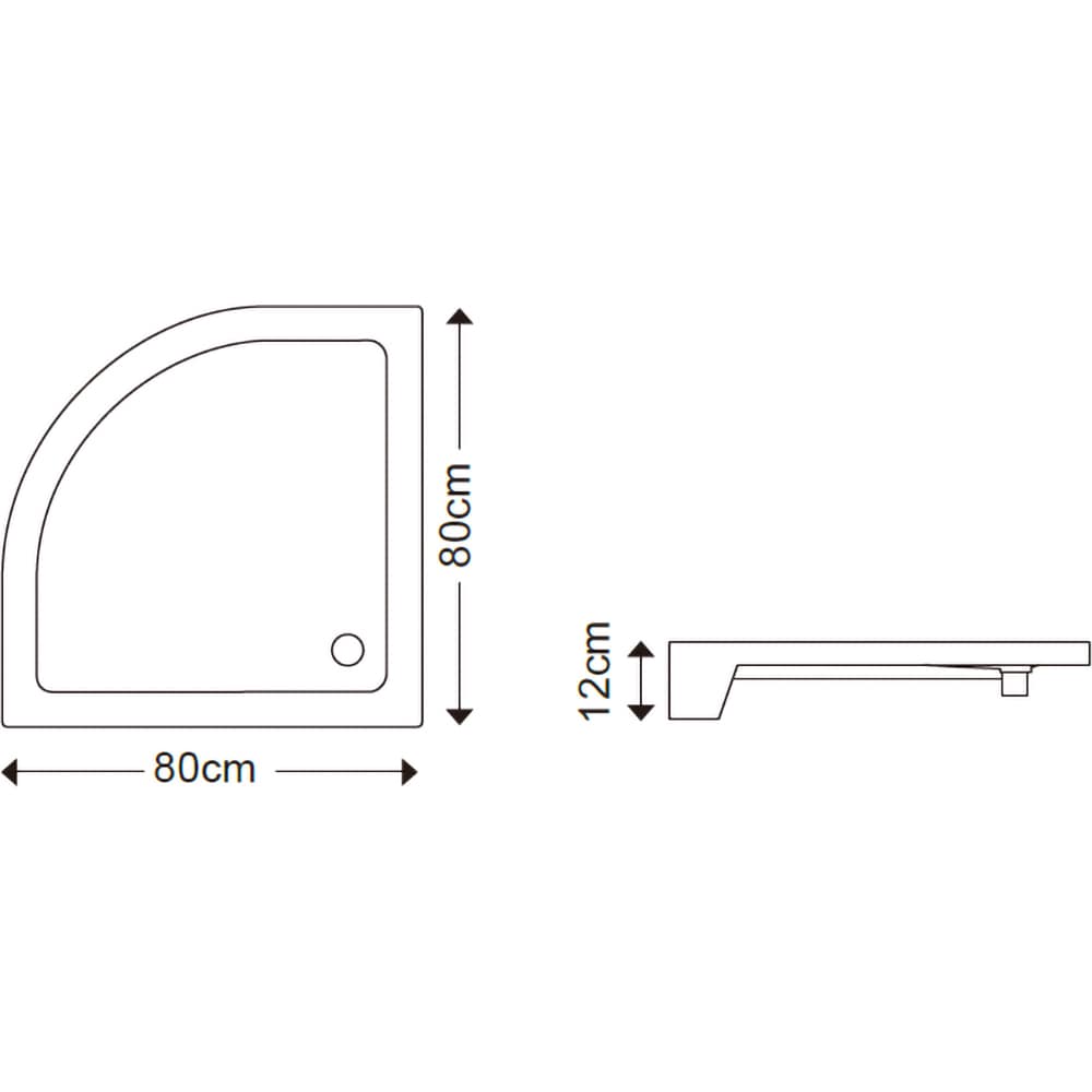 Cabina dus standard Arkell, semirotunda, 80 x 80 x 192 cm, sticla securizata 4mm, profil crom